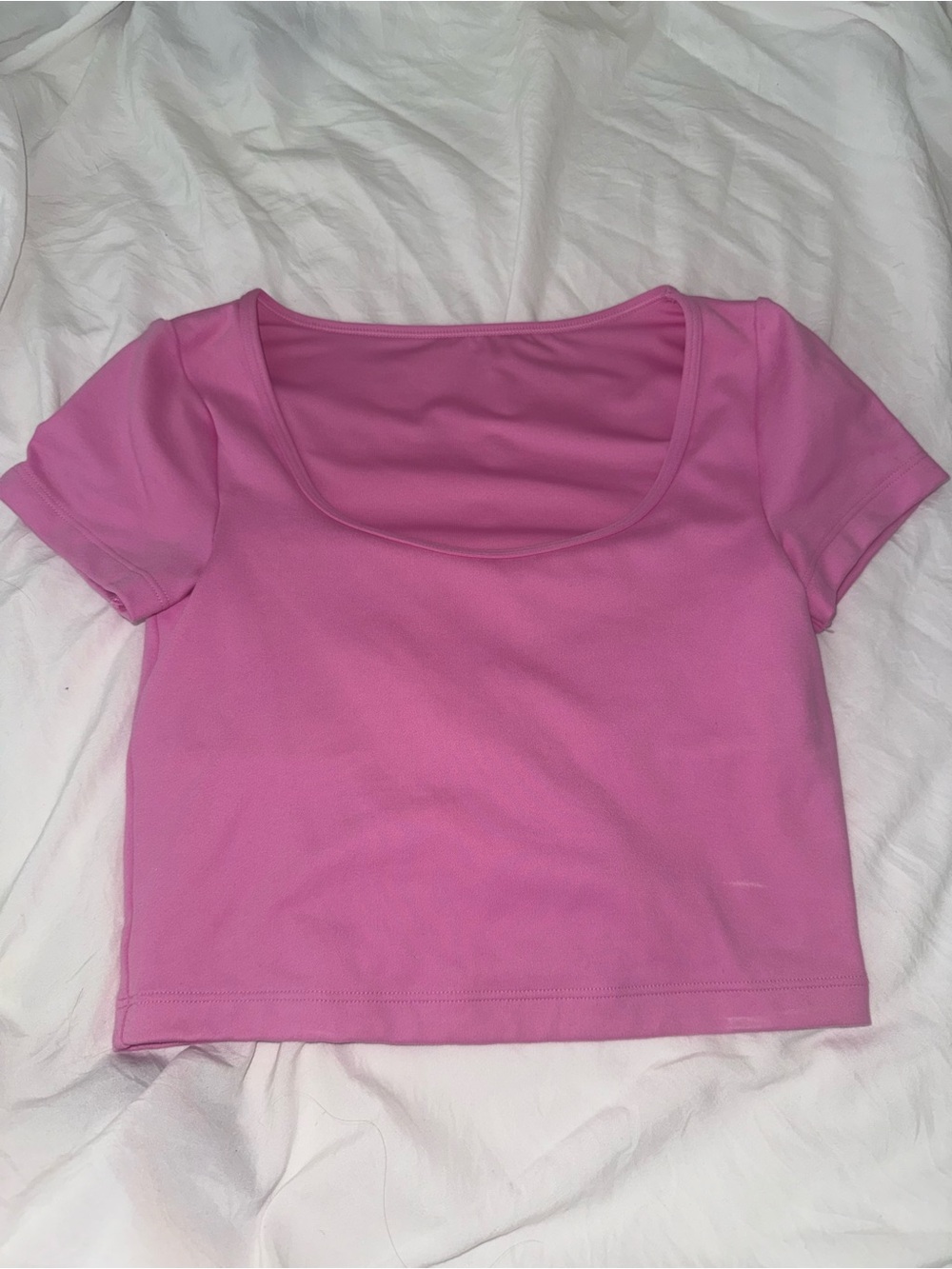 Gilly Hicks Bright Pink Scoop Neck Crop Top